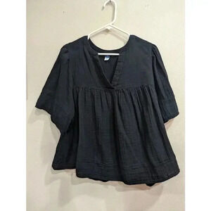 Women's billowy black cotton shirt by Old Navy size 2XL